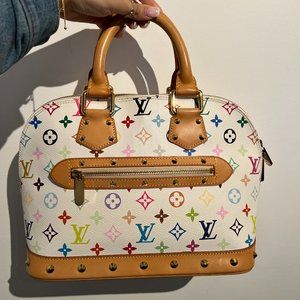 What Goes Around Comes Around Louis Vuitton Alma PM White Multi Colored Takashi